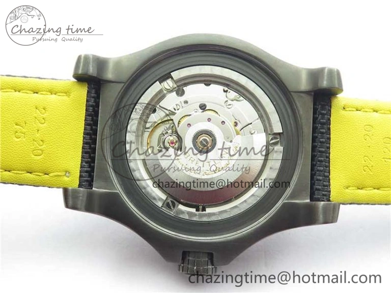 Seawolf 45mm DLC B50 1:1 BestEdition SuperLumed Black Dial Black Numeral Markers on Black Nylon Strap A2824(SuperThick Crystal)