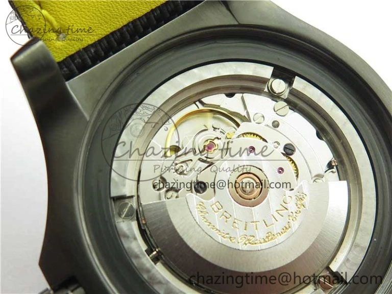 Seawolf 45mm DLC B50 1:1 BestEdition SuperLumed Black Dial Black Numeral Markers on Black Nylon Strap A2824(SuperThick Crystal)