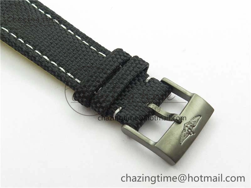 Seawolf 45mm DLC B50 1:1 BestEdition SuperLumed Black Dial Black Numeral Markers on Black Nylon Strap A2824(SuperThick Crystal)