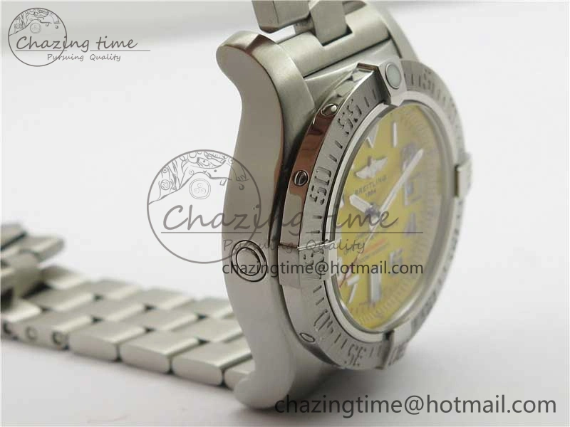 Seawolf 45mm SS B50 1:1 Best Edition SuperLumed Yellow Dial Numeral Markers on SS Bracelet A2824(Super Thick Crystal)