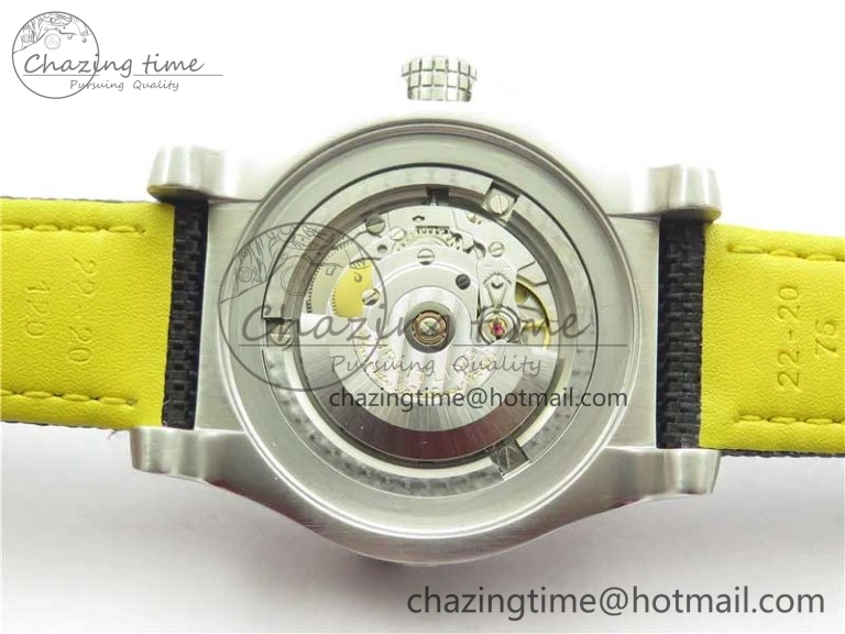 Seawolf 45mm SS B50 1:1 BestEdition SuperLumed Yellow Dial Black Sticks Markers on Black Nylon Strap A2824(SuperThick Crystal)