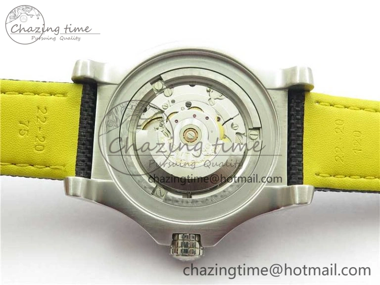 Seawolf 45mm SS B50 1:1 BestEdition SuperLumed Yellow Dial Black Sticks Markers on Black Nylon Strap A2824(SuperThick Crystal)
