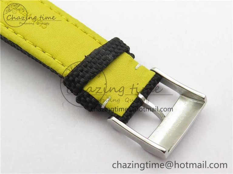 Seawolf 45mm SS B50 1:1 BestEdition SuperLumed Yellow Dial Black Sticks Markers on Black Nylon Strap A2824(SuperThick Crystal)