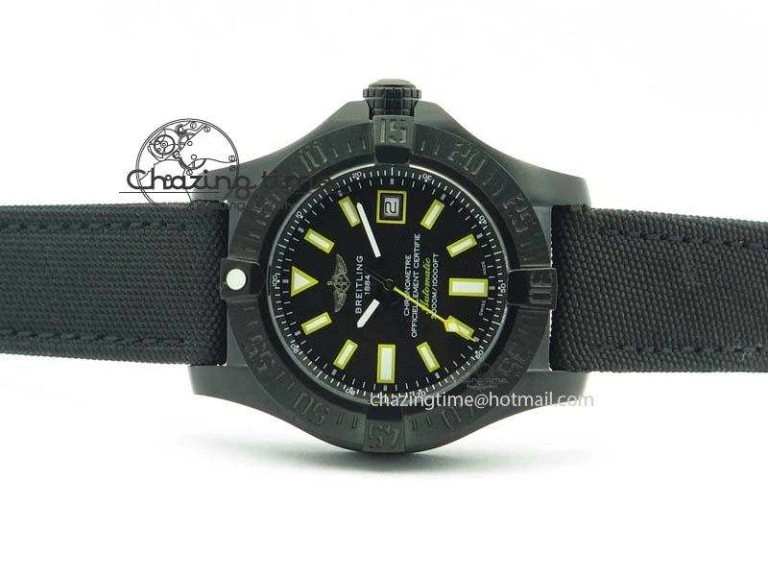 Seawolf DLC Best Edition Superlumed Black Dial On Nylon Strap A2836 (Super Thick Crystal)