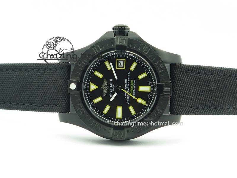 Seawolf DLC Best Edition Superlumed Black Dial On Nylon Strap A2836 (Super Thick Crystal)