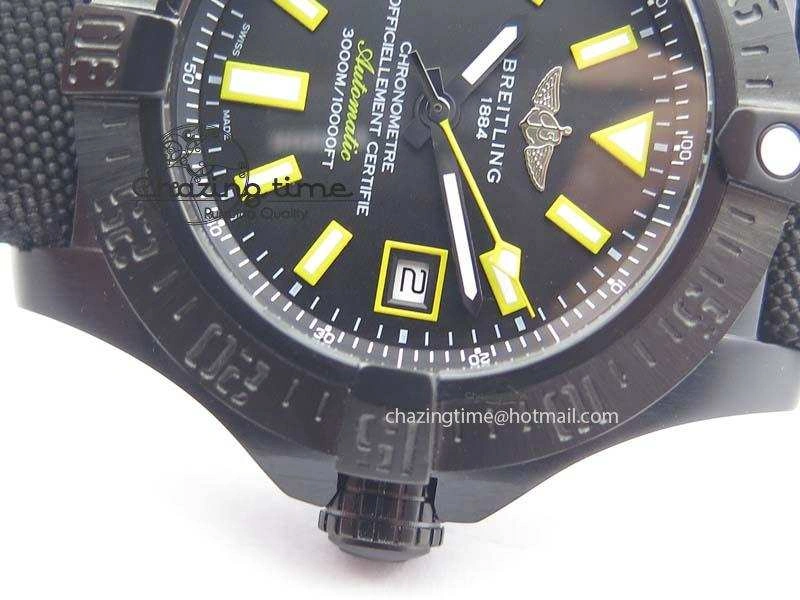 Seawolf DLC Best Edition Superlumed Black Dial On Nylon Strap A2836 (Super Thick Crystal)