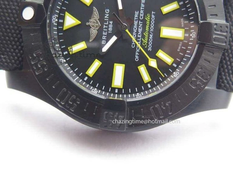 Seawolf DLC Best Edition Superlumed Black Dial On Nylon Strap A2836 (Super Thick Crystal)