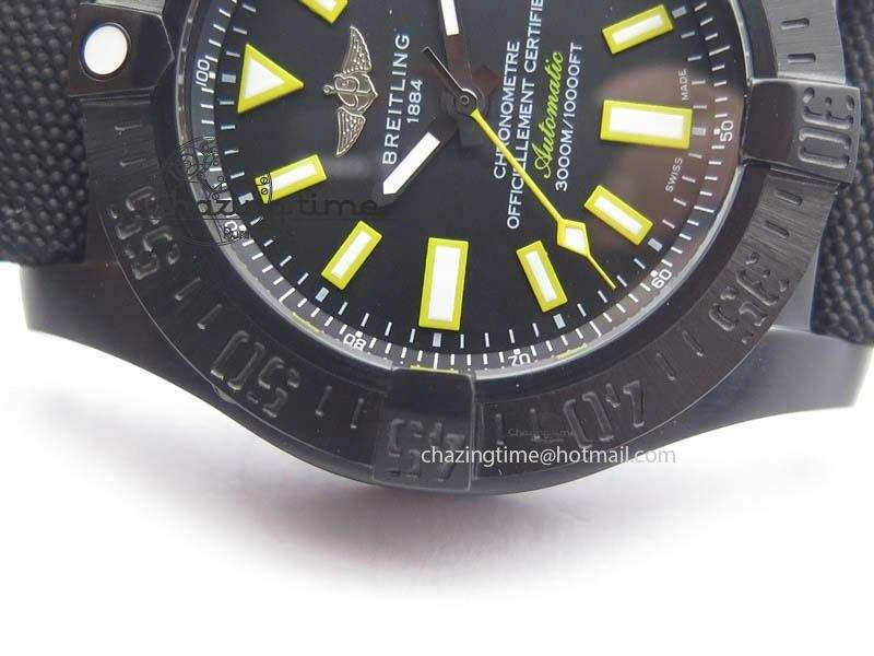 Seawolf DLC Best Edition Superlumed Black Dial On Nylon Strap A2836 (Super Thick Crystal)