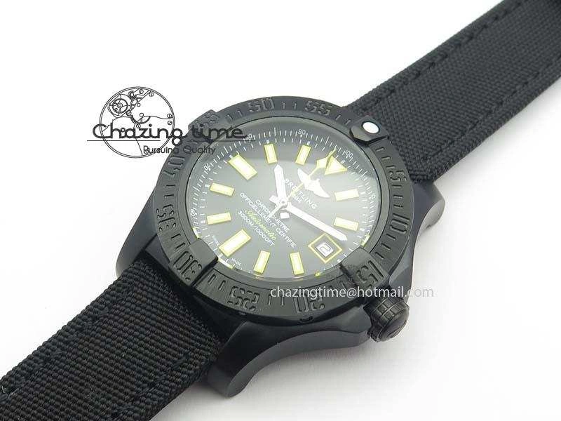 Seawolf DLC Best Edition Superlumed Black Dial On Nylon Strap A2836 (Super Thick Crystal)