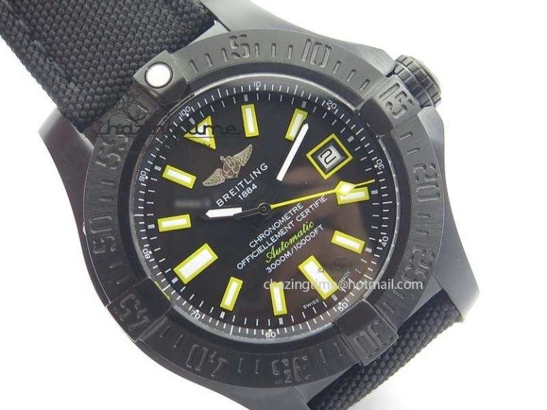 Seawolf DLC Best Edition Superlumed Black Dial On Nylon Strap A2836 (Super Thick Crystal)
