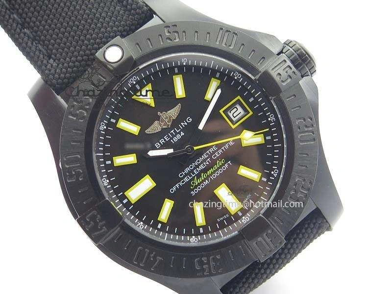 Seawolf DLC Best Edition Superlumed Black Dial On Nylon Strap A2836 (Super Thick Crystal)