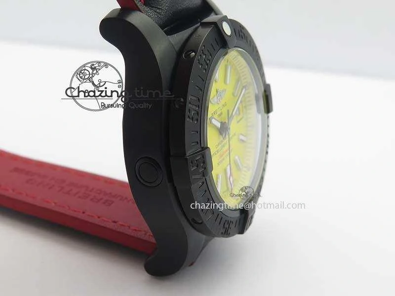 Seawolf DLC Best Edition Superlumed Yellow Dial On Leather Strap A2836 (Super Thick Crystal)