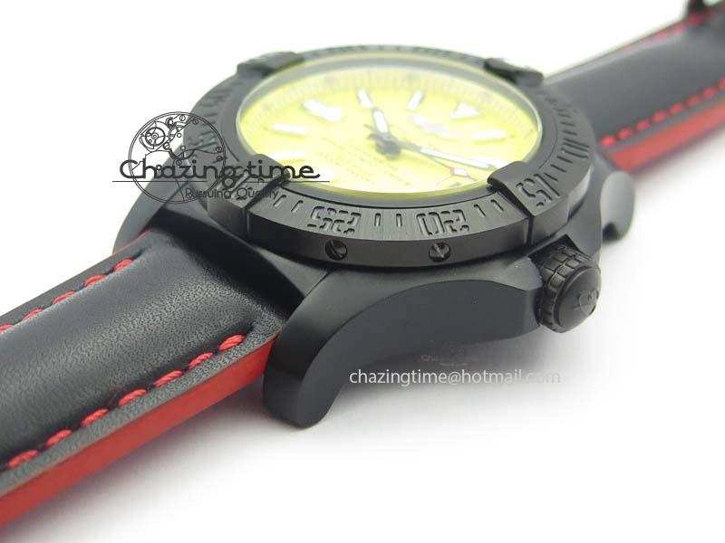 Seawolf DLC Best Edition Superlumed Yellow Dial On Leather Strap A2836 (Super Thick Crystal)