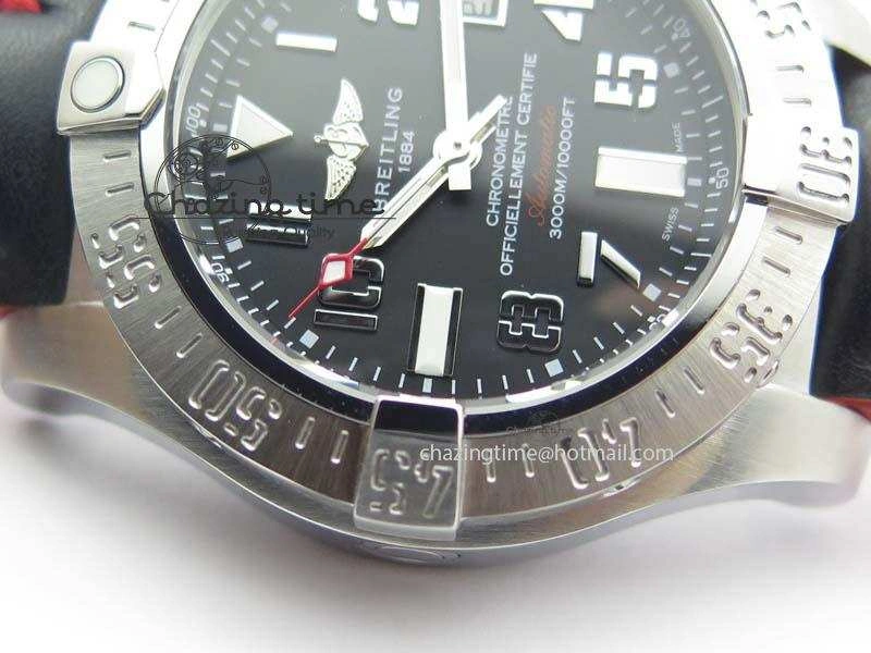 Seawolf SS 1:1 Best Edition Superlumed Black Numeral Dial On Leather Strap A2824