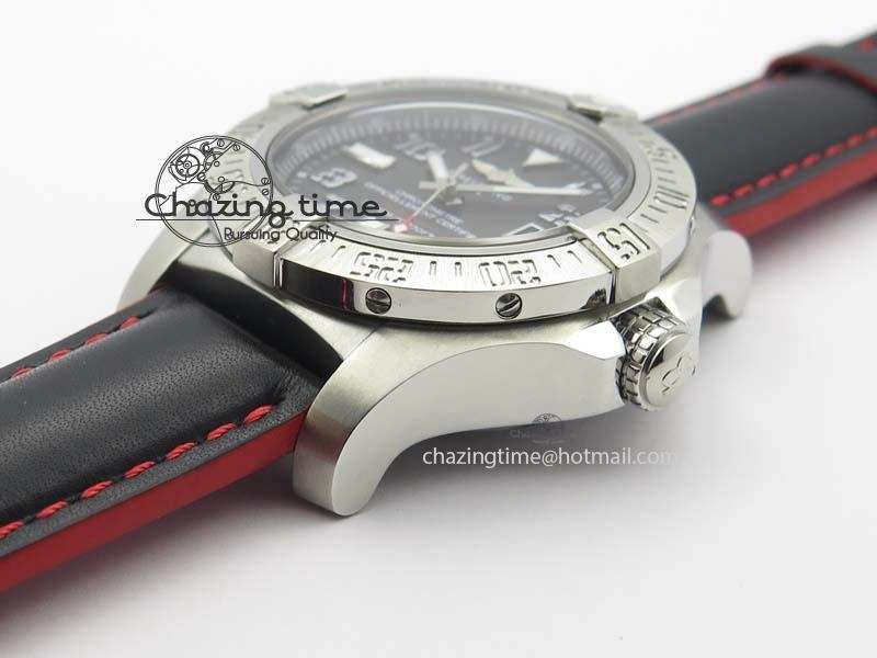 Seawolf SS 1:1 Best Edition Superlumed Black Numeral Dial On Leather Strap A2824