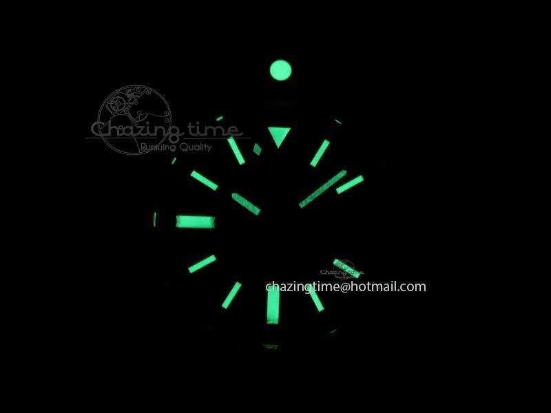 Seawolf SS 1:1 Best Edition Superlumed Black Sticks Dial On Leather Strap A2824