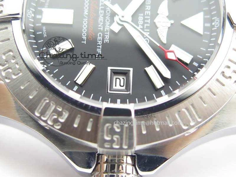Seawolf SS 1:1 Best Edition Superlumed Black Sticks Dial On Leather Strap A2824