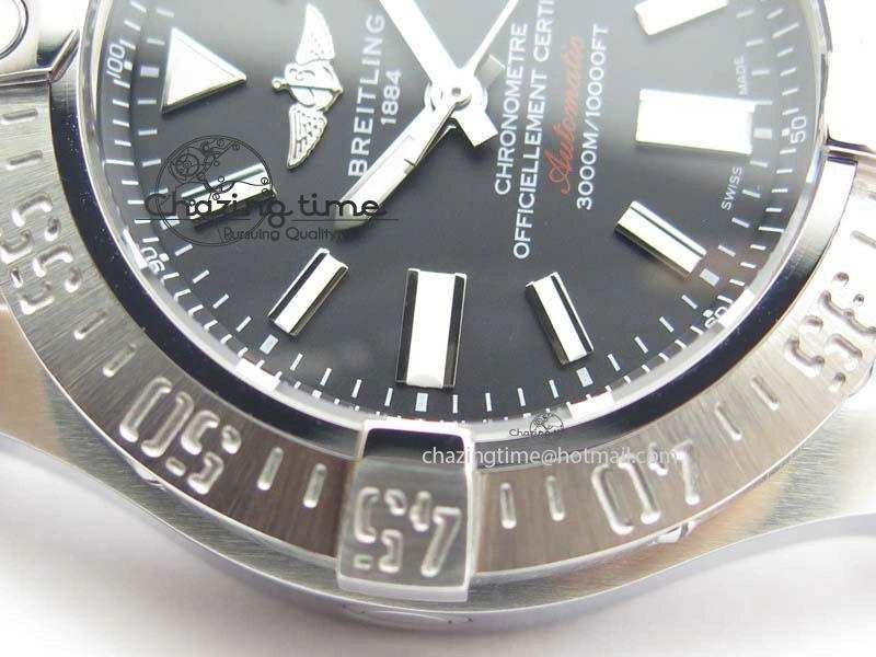 Seawolf SS 1:1 Best Edition Superlumed Black Sticks Dial On Leather Strap A2824