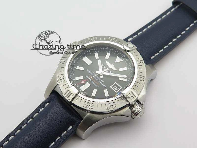 Seawolf SS 1:1 Best Edition Superlumed Black Sticks Dial On Leather Strap A2824