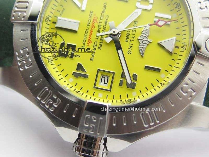 Seawolf SS 1:1 Best Edition Superlumed Yellow Numeral Dial On Leather Strap A2824