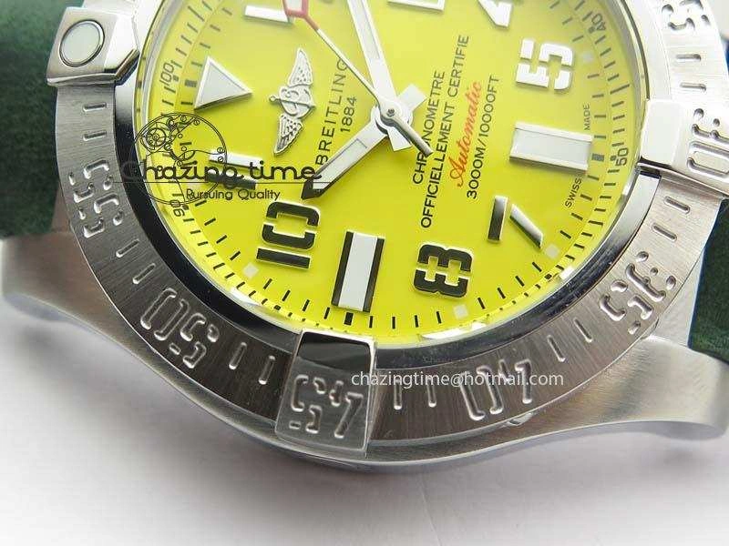 Seawolf SS 1:1 Best Edition Superlumed Yellow Numeral Dial On Leather Strap A2824