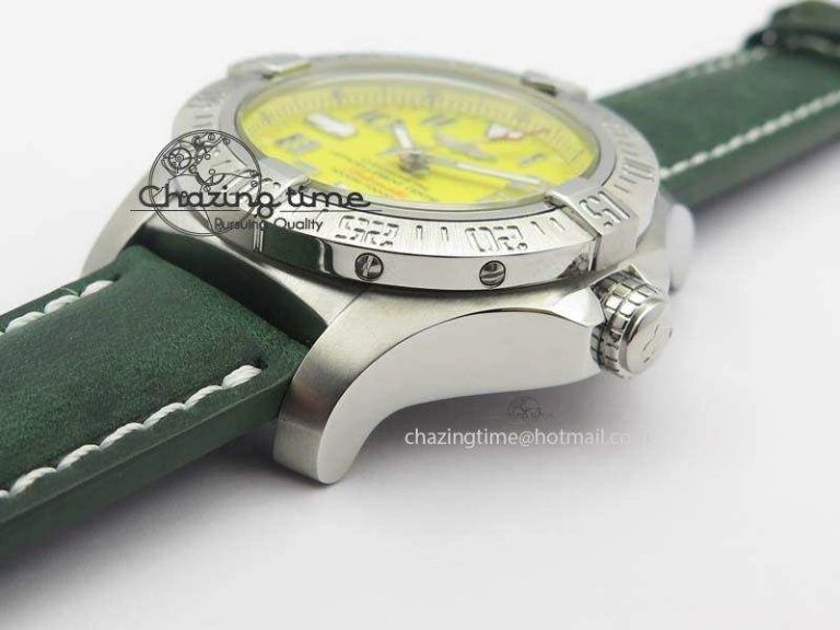 Seawolf SS 1:1 Best Edition Superlumed Yellow Numeral Dial On Leather Strap A2824