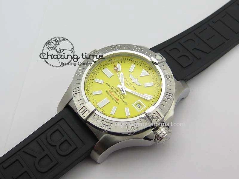 Seawolf SS 1:1 Best Edition Superlumed Yellow Sticks Dial On Rubber Strap A2824
