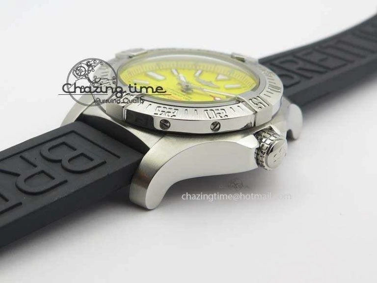 Seawolf SS 1:1 Best Edition Superlumed Yellow Sticks Dial On Rubber Strap A2824