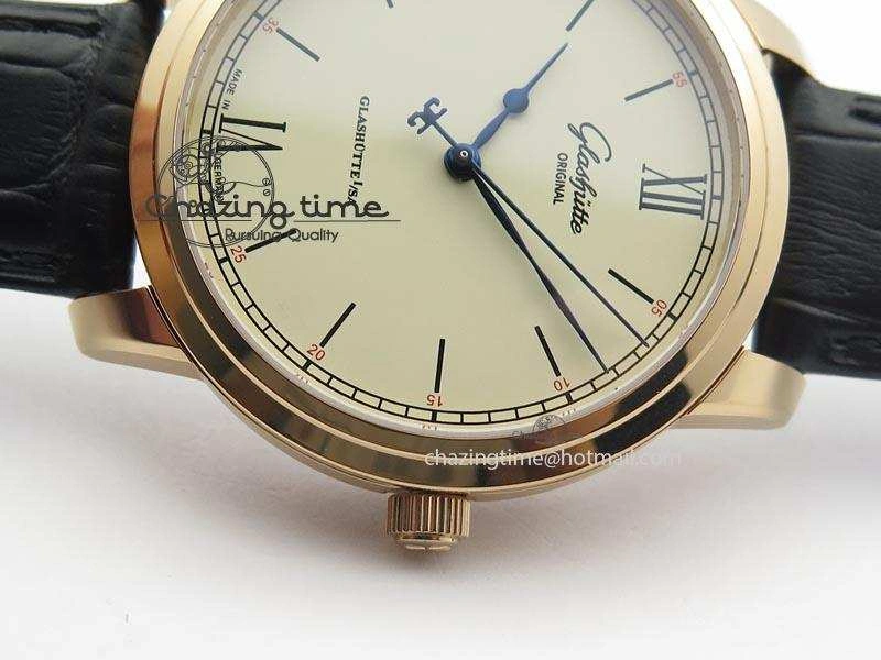 Senator Excellence RG Cream Dial On Black Leather Strap A2824
