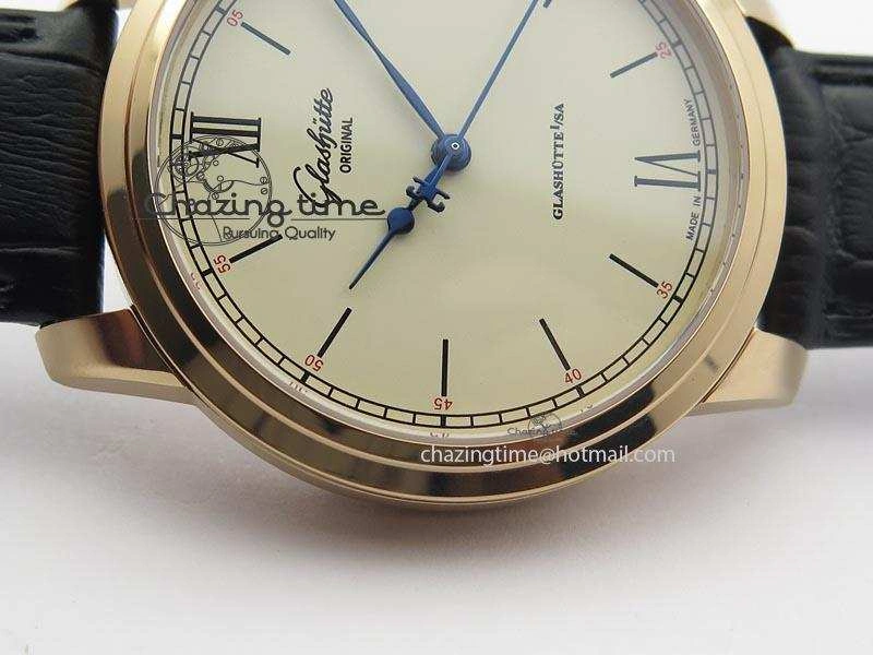 Senator Excellence RG Cream Dial On Black Leather Strap A2824