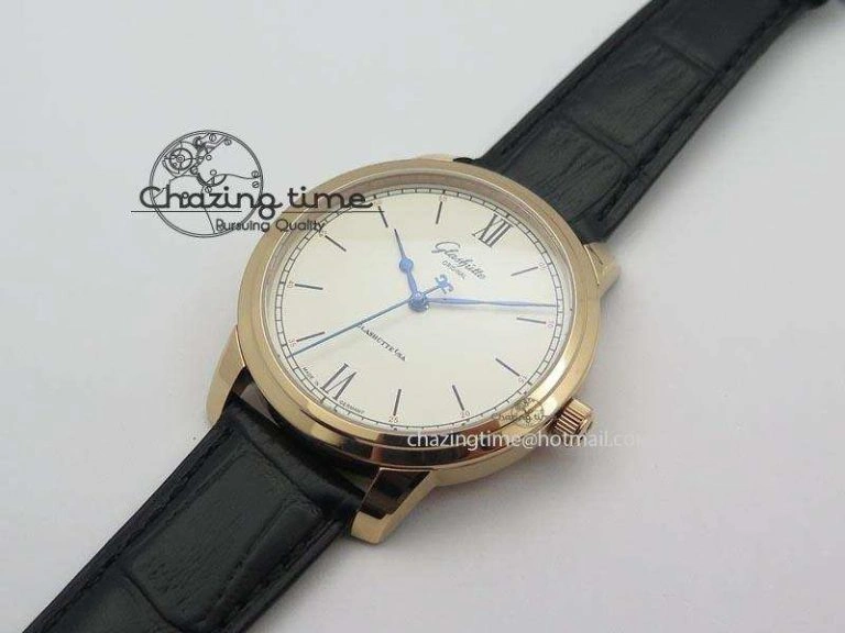 Senator Excellence RG Cream Dial On Black Leather Strap A2824