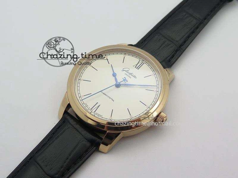 Senator Excellence RG Cream Dial On Black Leather Strap A2824