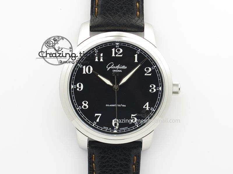 Senator Excellence SS Black Numeral Dial On Black Leather Strap A2824