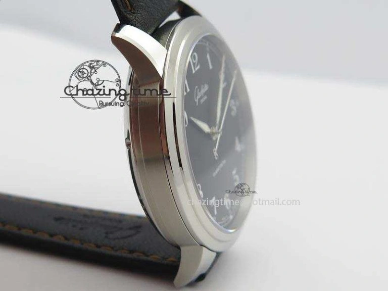 Senator Excellence SS Black Numeral Dial On Black Leather Strap A2824