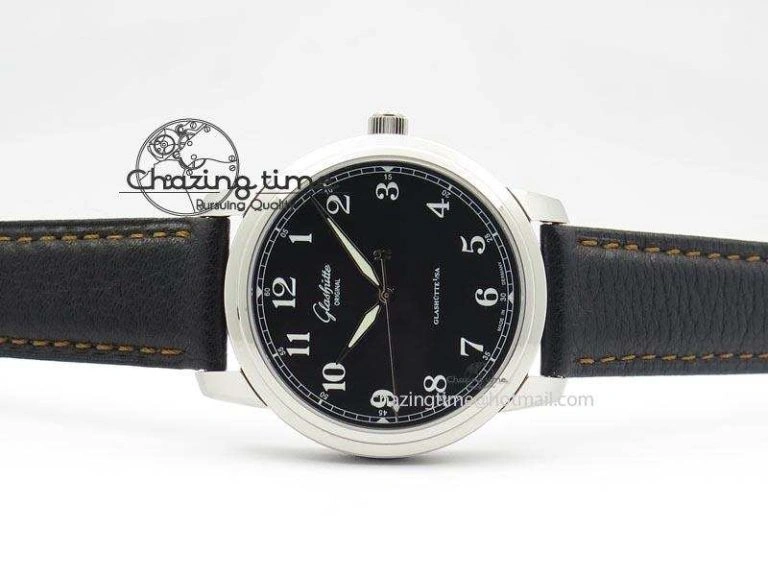 Senator Excellence SS Black Numeral Dial On Black Leather Strap A2824