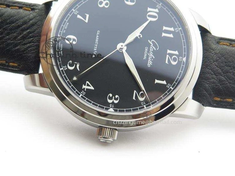 Senator Excellence SS Black Numeral Dial On Black Leather Strap A2824