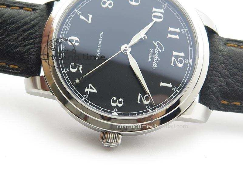 Senator Excellence SS Black Numeral Dial On Black Leather Strap A2824