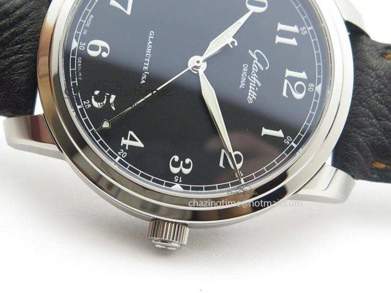 Senator Excellence SS Black Numeral Dial On Black Leather Strap A2824