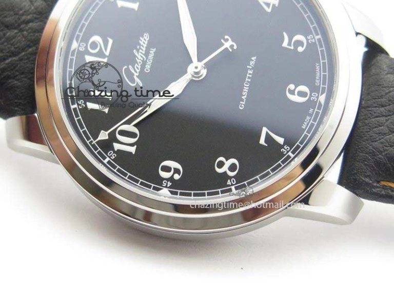 Senator Excellence SS Black Numeral Dial On Black Leather Strap A2824