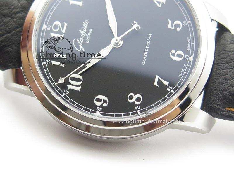 Senator Excellence SS Black Numeral Dial On Black Leather Strap A2824