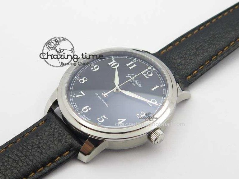 Senator Excellence SS Black Numeral Dial On Black Leather Strap A2824