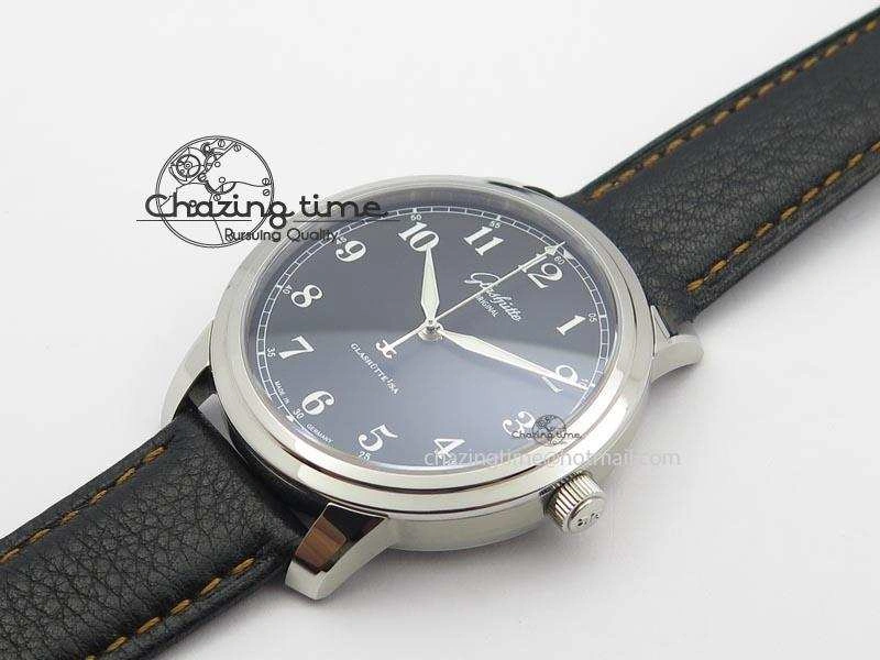 Senator Excellence SS Black Numeral Dial On Black Leather Strap A2824