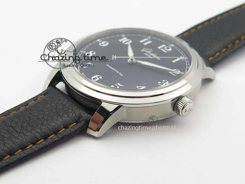 Senator Excellence SS Black Numeral Dial On Black Leather Strap A2824