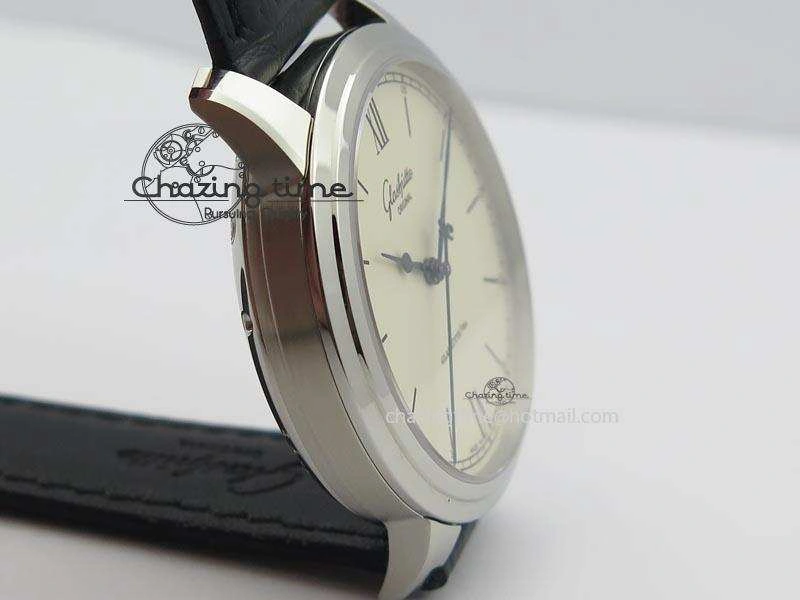 Senator Excellence SS Cream Dial On Black Leather Strap A2824