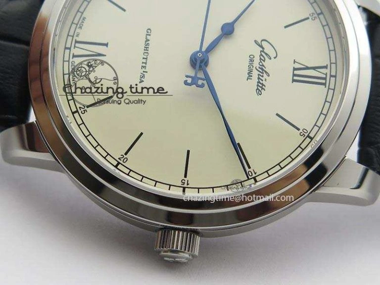 Senator Excellence SS Cream Dial On Black Leather Strap A2824