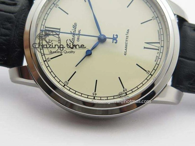 Senator Excellence SS Cream Dial On Black Leather Strap A2824