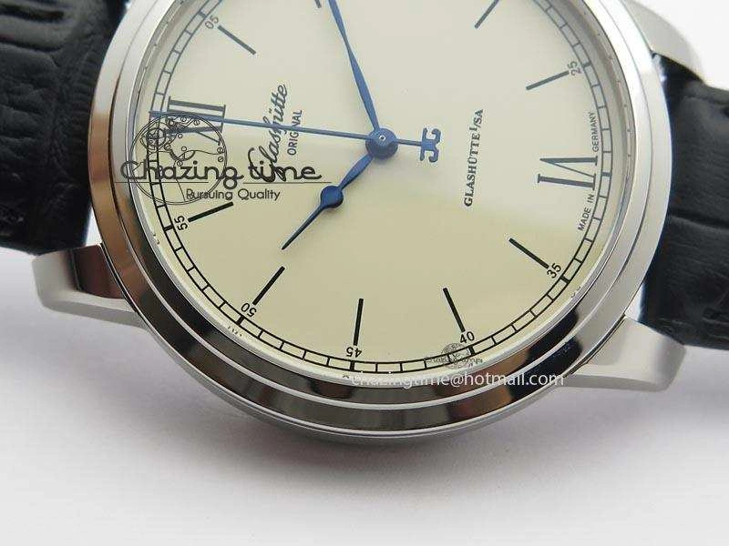 Senator Excellence SS Cream Dial On Black Leather Strap A2824