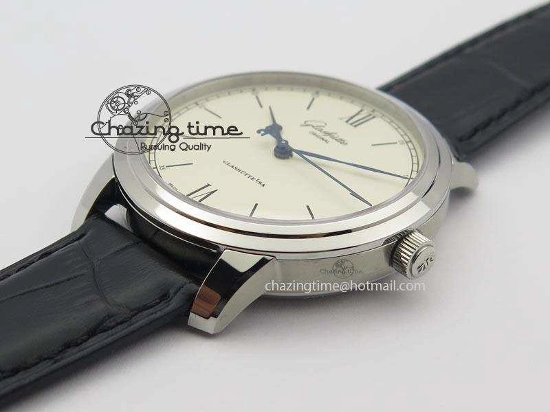 Senator Excellence SS Cream Dial On Black Leather Strap A2824