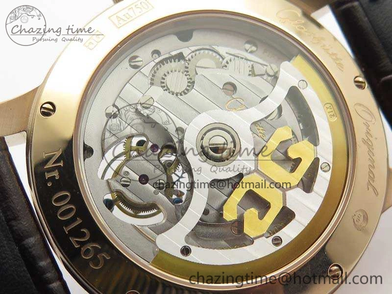 Senator Meissen Tourbillon Double Date RG White Dial On Brown Leather Strap