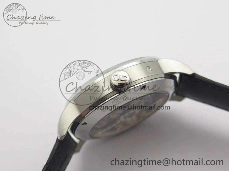 Senator Meissen Tourbillon Double Date SS White Dial On Black Leather Strap